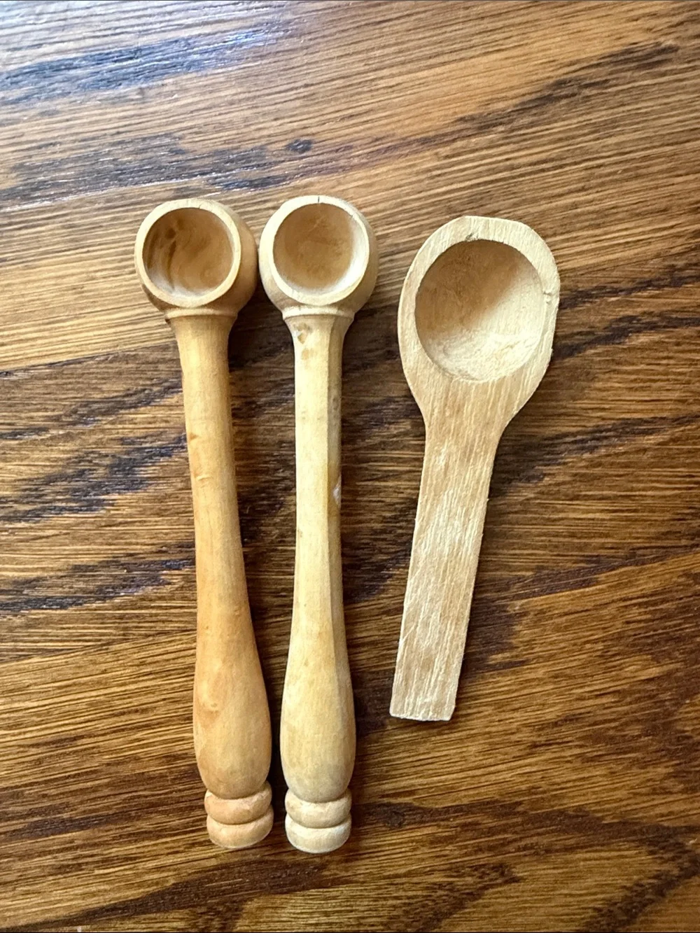 Handcrafted Wooden Scoop Set - Natural Wood
